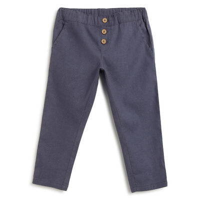 Boys Dark Light Blue Solid Trouser